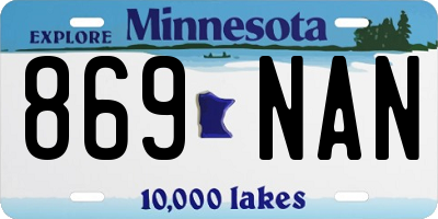 MN license plate 869NAN