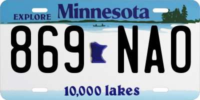 MN license plate 869NAO