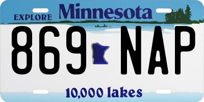 MN license plate 869NAP