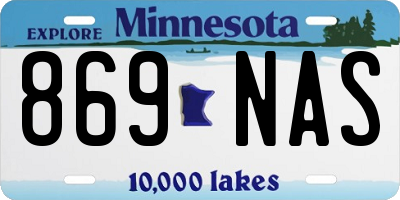MN license plate 869NAS