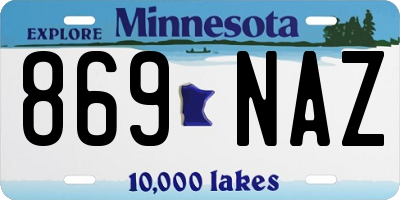 MN license plate 869NAZ