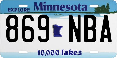 MN license plate 869NBA