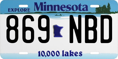MN license plate 869NBD