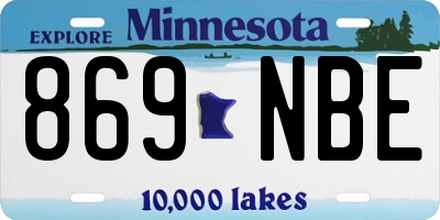 MN license plate 869NBE