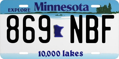 MN license plate 869NBF