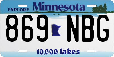MN license plate 869NBG