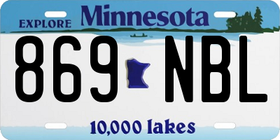 MN license plate 869NBL