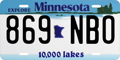 MN license plate 869NBO
