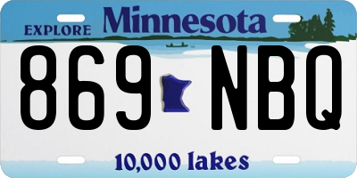 MN license plate 869NBQ