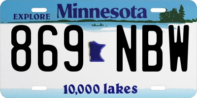 MN license plate 869NBW