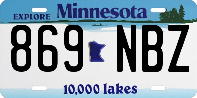 MN license plate 869NBZ