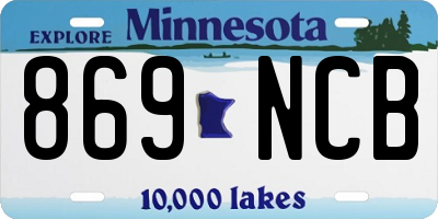 MN license plate 869NCB