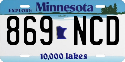 MN license plate 869NCD