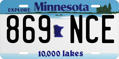 MN license plate 869NCE