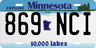 MN license plate 869NCI