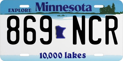 MN license plate 869NCR