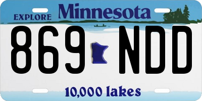 MN license plate 869NDD