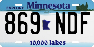 MN license plate 869NDF
