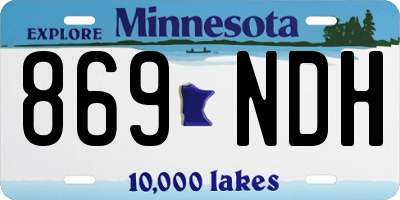 MN license plate 869NDH