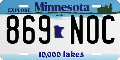 MN license plate 869NOC