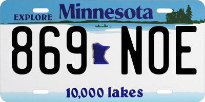 MN license plate 869NOE