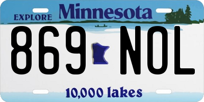 MN license plate 869NOL