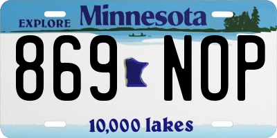 MN license plate 869NOP