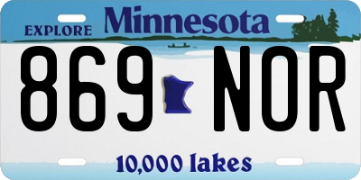 MN license plate 869NOR