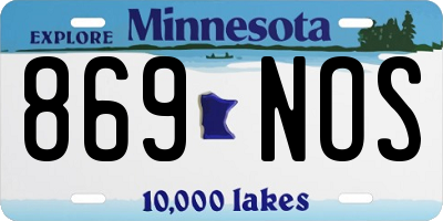 MN license plate 869NOS
