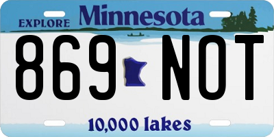 MN license plate 869NOT