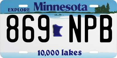 MN license plate 869NPB