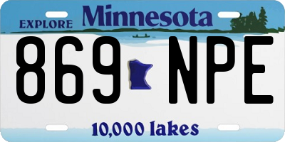 MN license plate 869NPE