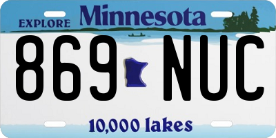 MN license plate 869NUC