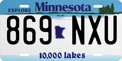 MN license plate 869NXU