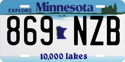 MN license plate 869NZB