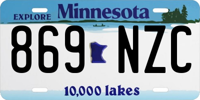 MN license plate 869NZC