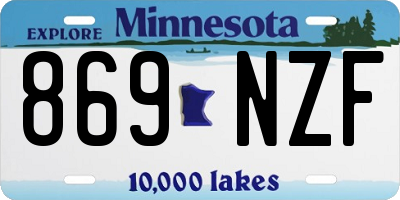 MN license plate 869NZF