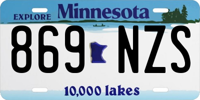 MN license plate 869NZS