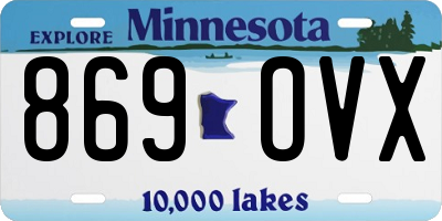 MN license plate 869OVX