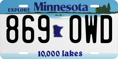 MN license plate 869OWD