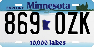 MN license plate 869OZK