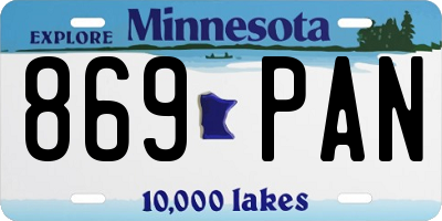 MN license plate 869PAN