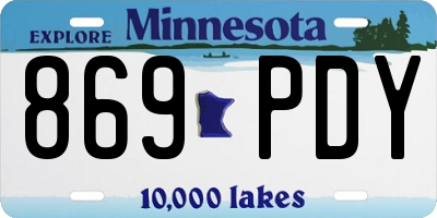 MN license plate 869PDY