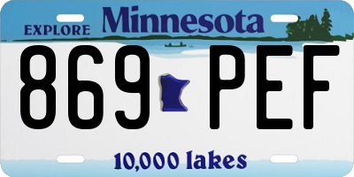 MN license plate 869PEF