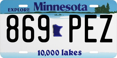 MN license plate 869PEZ