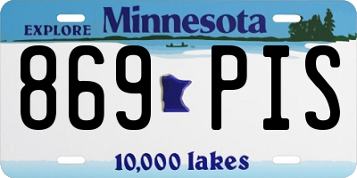 MN license plate 869PIS