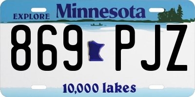 MN license plate 869PJZ