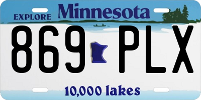 MN license plate 869PLX