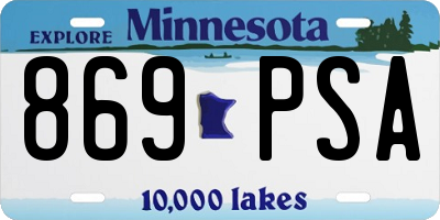 MN license plate 869PSA