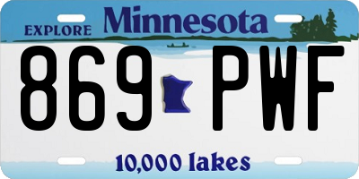 MN license plate 869PWF